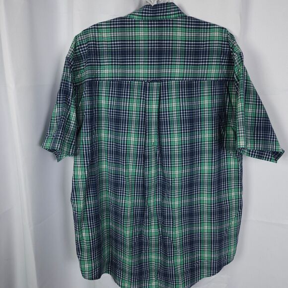 VTG Chaps Ralph Lauren Mens Large Blue Green Plaid Button Down Shirt - Picture 4 of 7